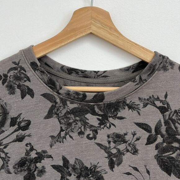 Sundry Floral Rose Cap Sleeve Muscle Sweatshirt Comfy Casual Athleisure - 0 (XS) - Picture 4 of 11